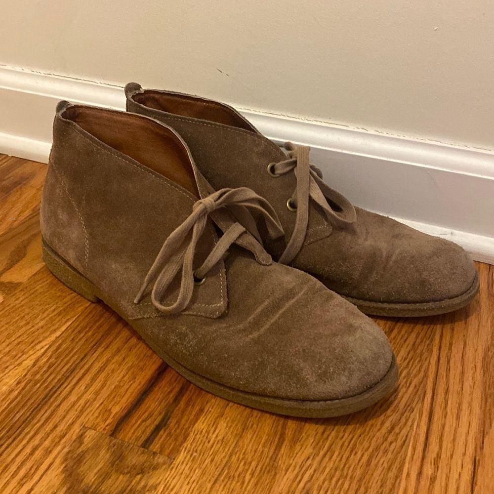 Lucky Brand Taupe Suede Chukka Ankle Boots